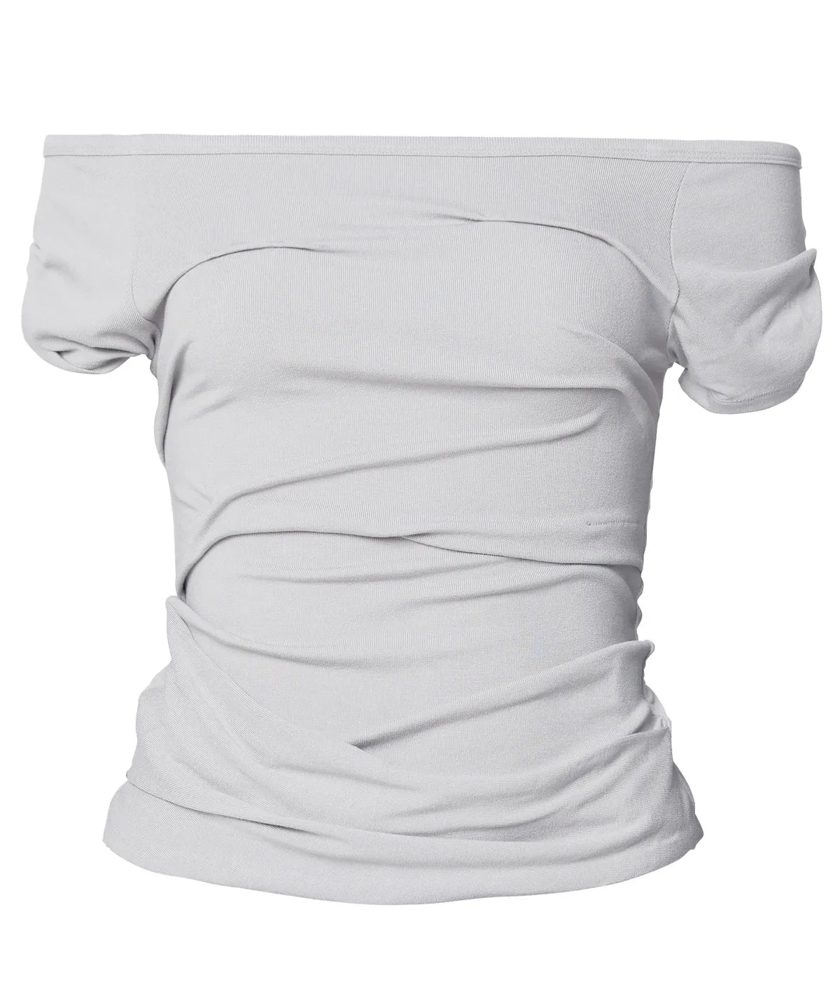【Flare up】Draped Top [Black / White / Gray]