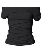【Flare up】Draped Top [Black / White / Gray]