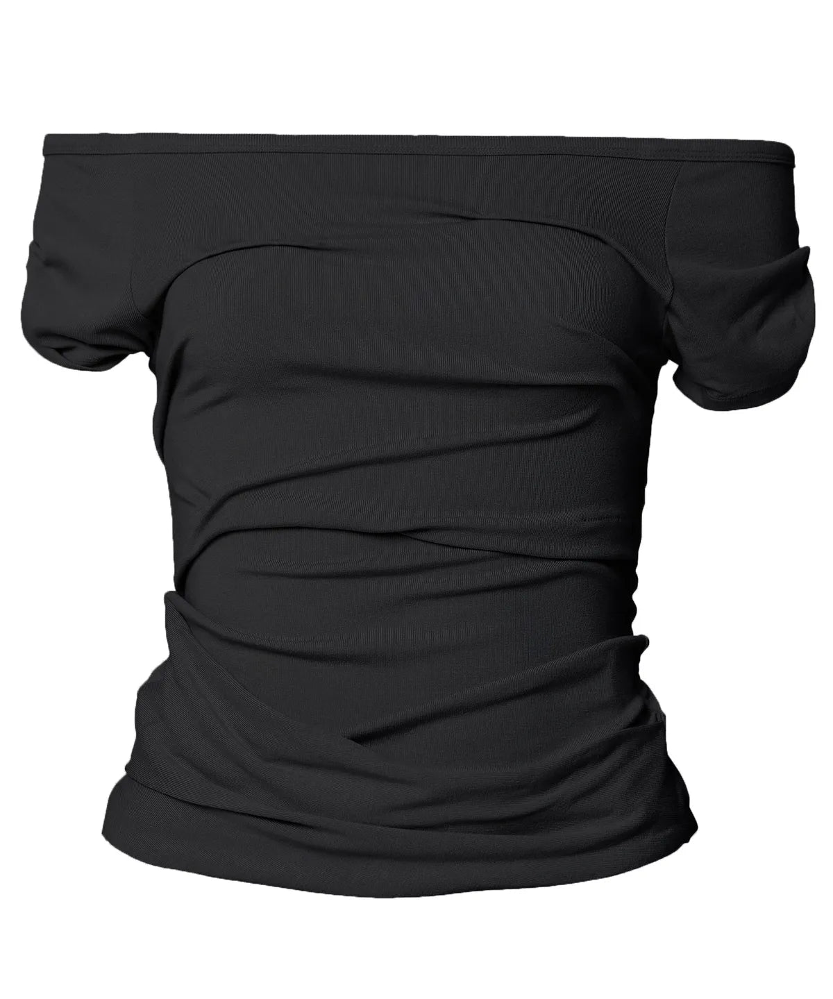 【Flare up】Draped Top [Black / White / Gray]