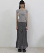 【Flare up】 Layered Bustier T-shirt [4 colors]