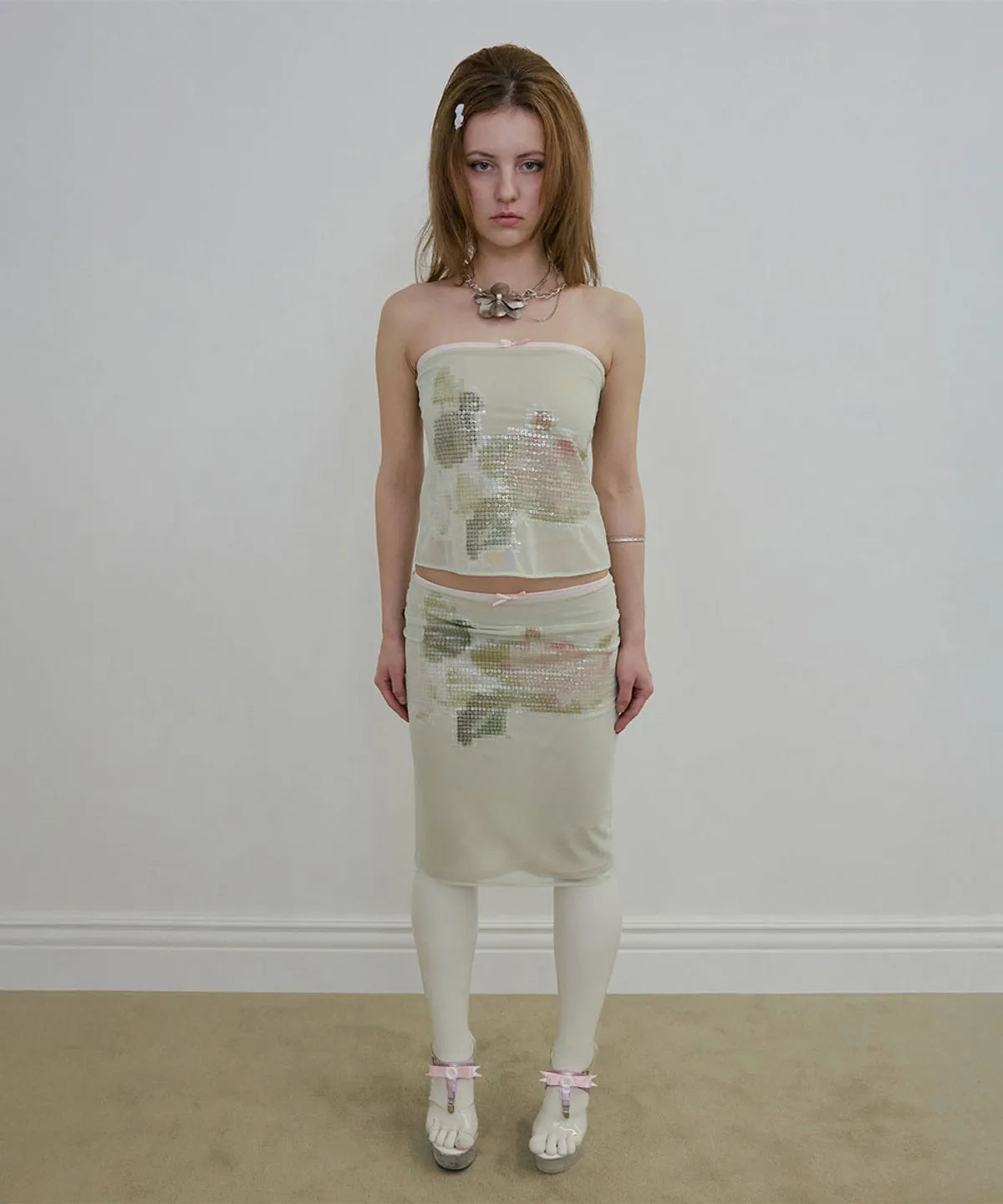 【SCULPTOR】Censored Lotus Tube Top - 2 colors