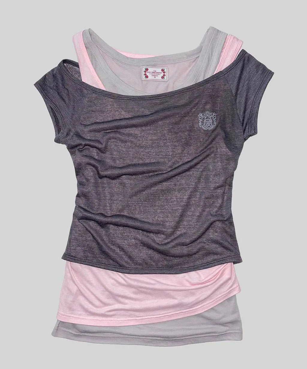 【SCULPTOR】Lazy Sleeveless Layered Tee - 3 colors