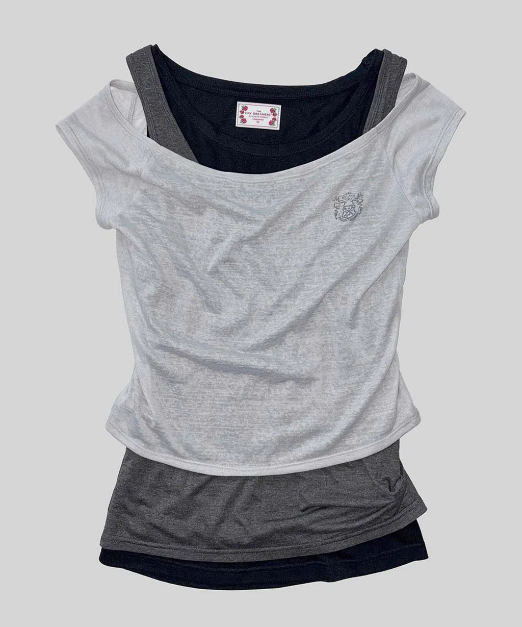 【SCULPTOR】Lazy Sleeveless Layered Tee - 3 colors