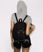 【Fancy Club】SATIN EYELET BACKPACK [White / Black]