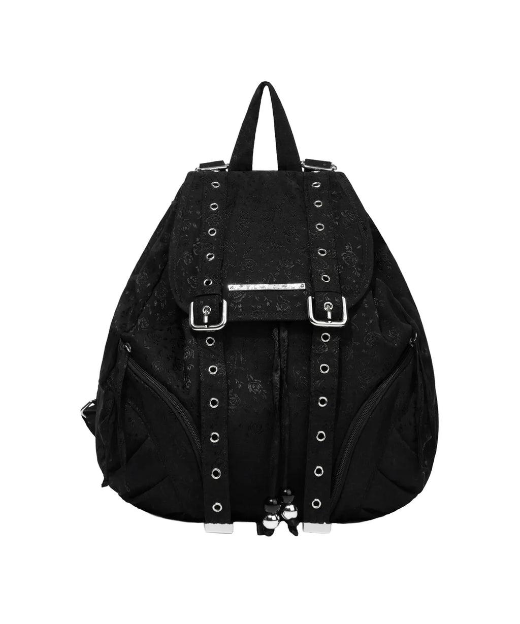 【Fancy Club】SATIN EYELET BACKPACK [White / Black]