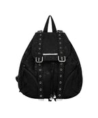 【Fancy Club】SATIN EYELET BACKPACK [White / Black]