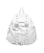 【Fancy Club】SATIN EYELET BACKPACK [White / Black]