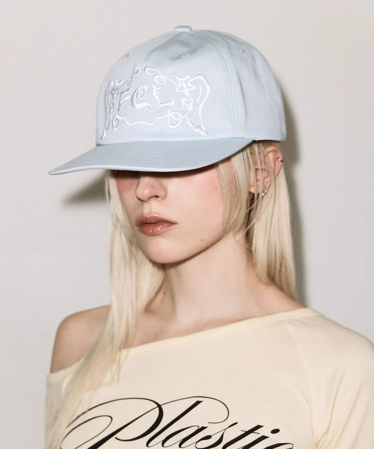 【Fancy Club】YOURS ANGEL CAP [White / Baby blue]