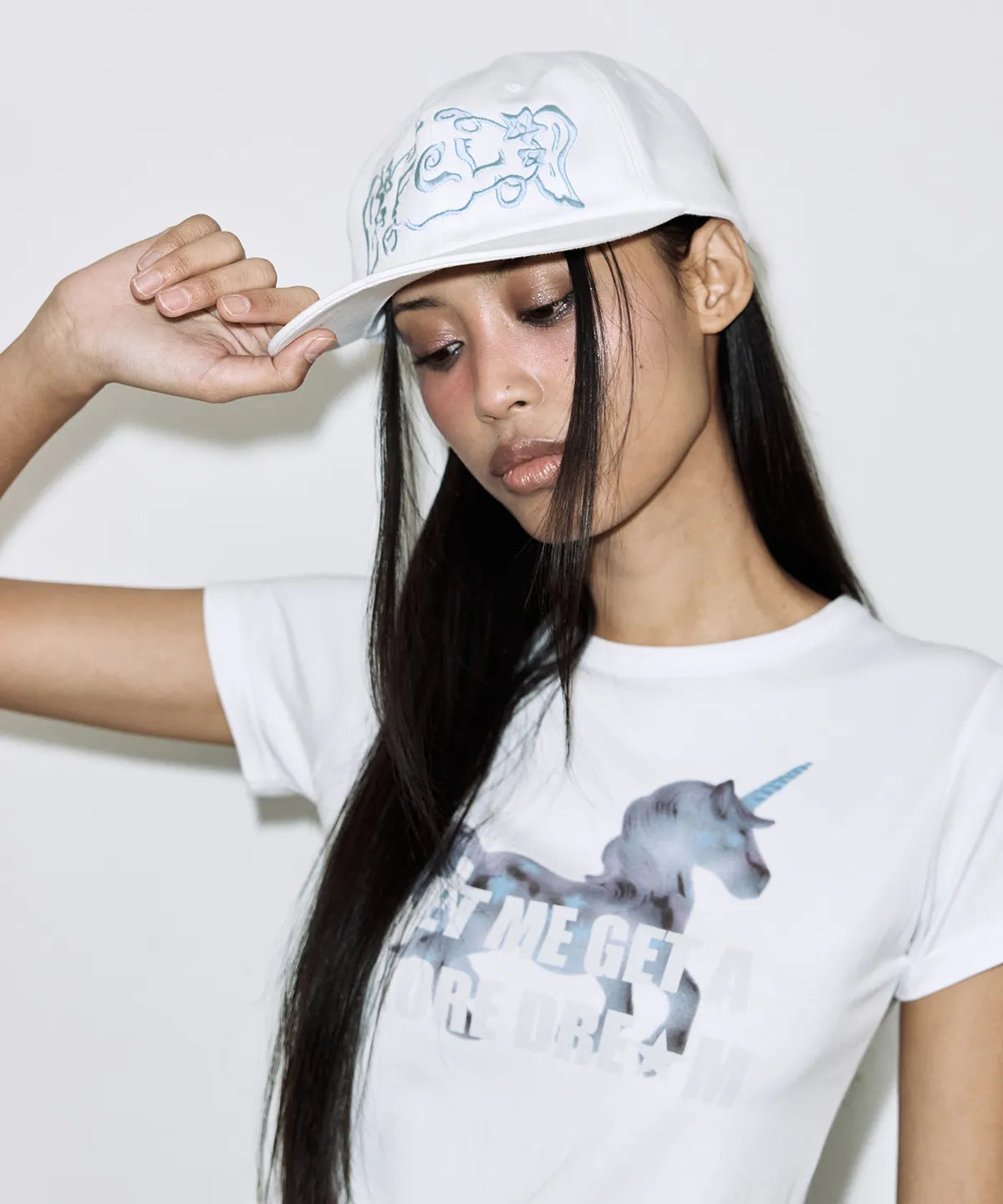 【Fancy Club】YOURS ANGEL CAP [White / Baby blue]