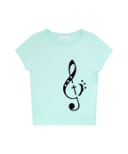 【Fancy Club】CLEF SYMBOL TEE [White / Mint]