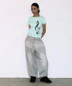 【Fancy Club】CLEF SYMBOL TEE [White / Mint]