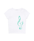【Fancy Club】CLEF SYMBOL TEE [White / Mint]