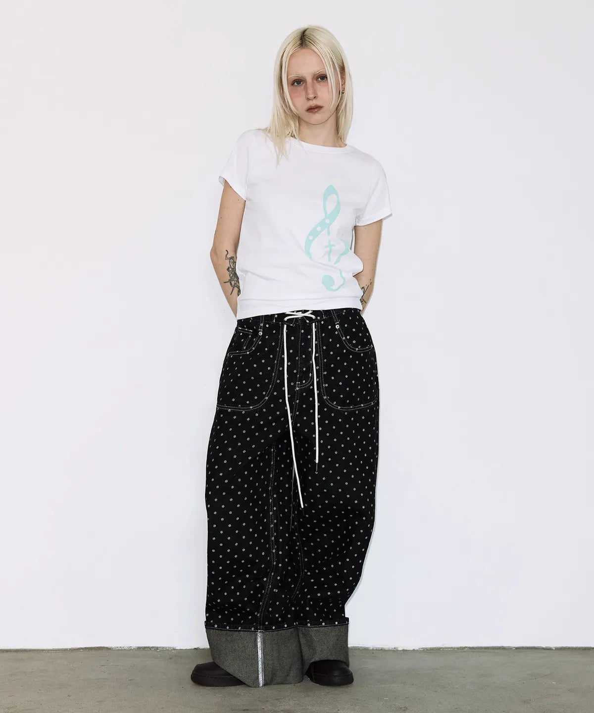 【Fancy Club】CLEF SYMBOL TEE [White / Mint]
