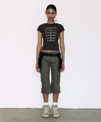 【Fancy Club】IMPERIAL BOATNECK TOP [White melange / Charcoal]