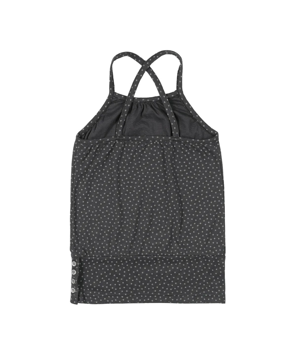 【Fancy Club】SERENITY BUTTON SLEEVELESS  [Blue / Charcoal]