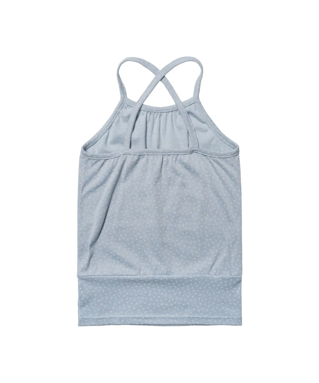 【Fancy Club】SERENITY BUTTON SLEEVELESS  [Blue / Charcoal]