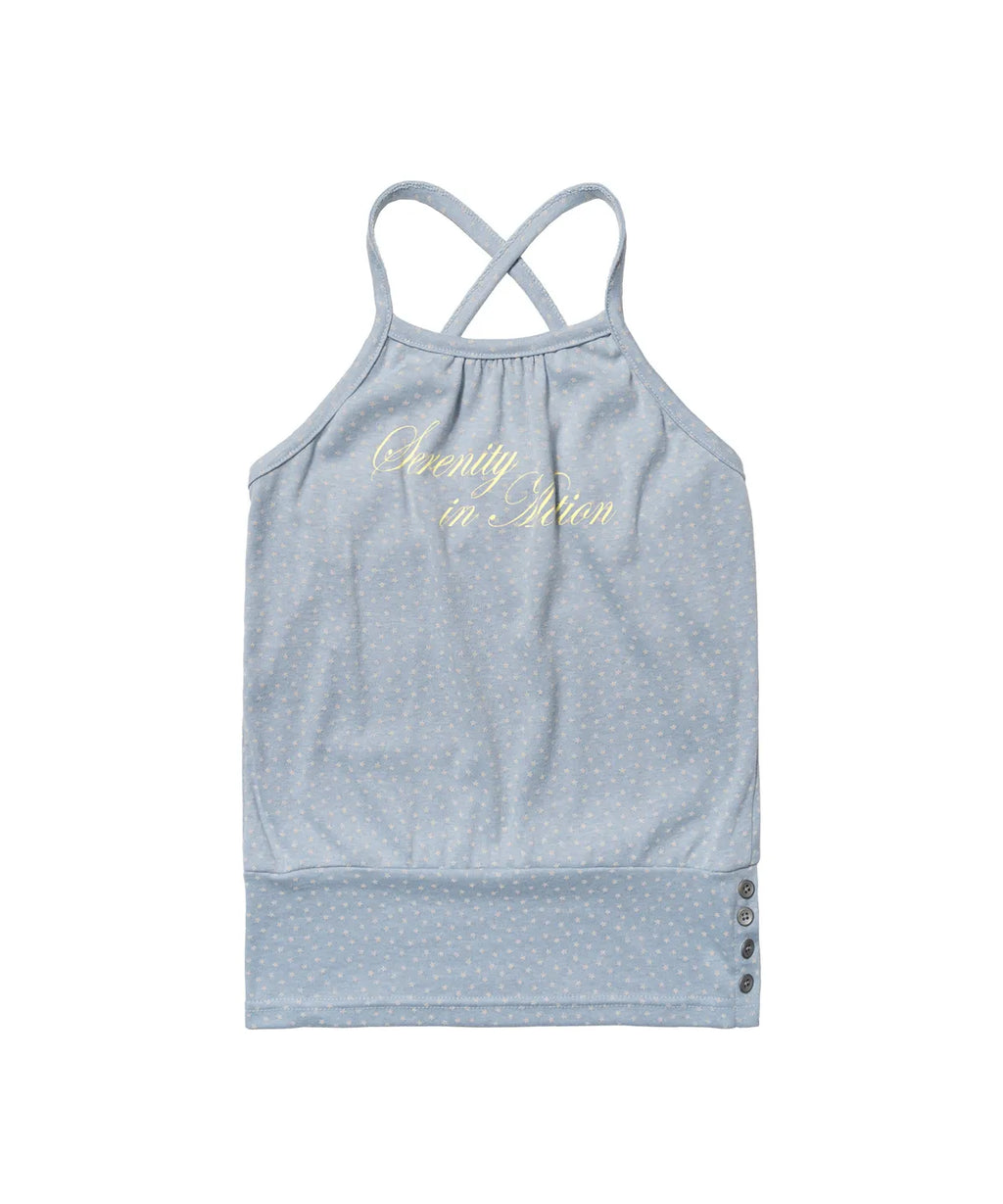 【Fancy Club】SERENITY BUTTON SLEEVELESS  [Blue / Charcoal]