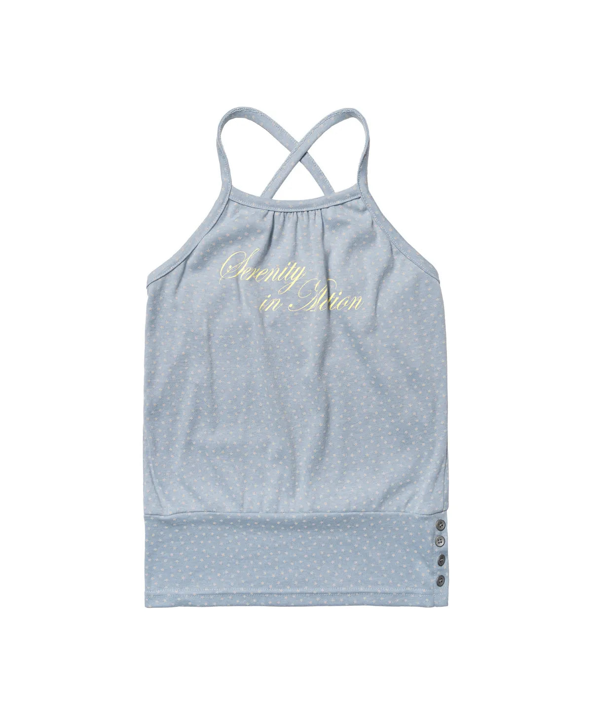 【Fancy Club】SERENITY BUTTON SLEEVELESS  [Blue / Charcoal]