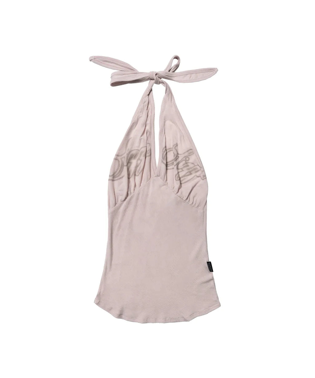 【Fancy Club】MUSE HALTERNECK TOP [Black / Ivory / Pink]