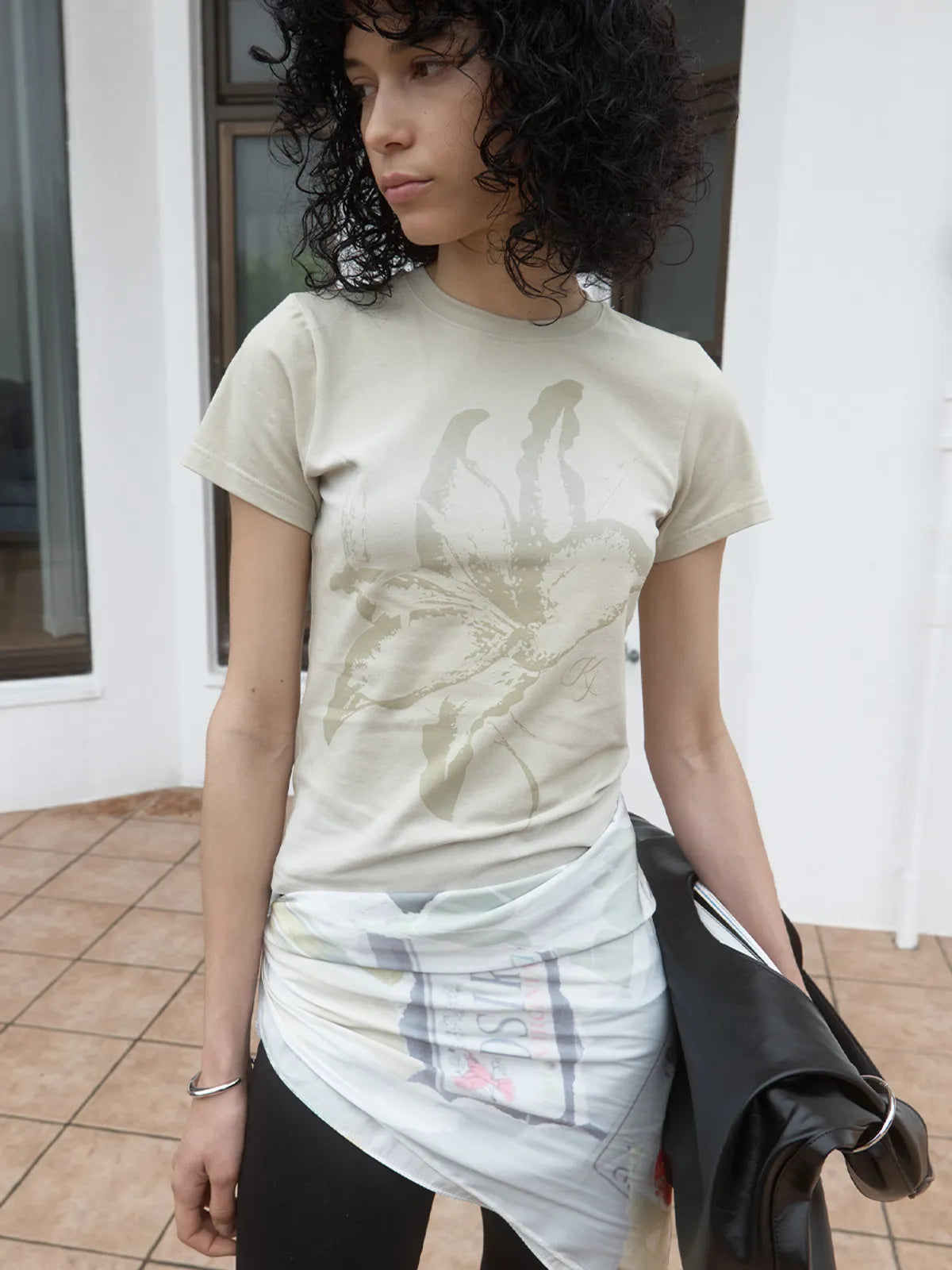 【kijun】Lily Blush Tee Dusty [Sage / Pink]
