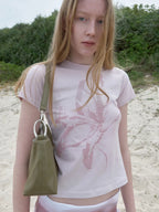 【kijun】Lily Blush Tee Dusty [Sage / Pink]