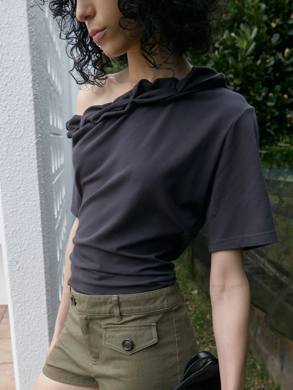 【kijun】Twist One-Shoulder Top