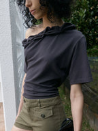 【kijun】Twist One-Shoulder Top