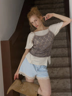 【ASURA】RUCHED LACE SLEEVELESS - 2 colors