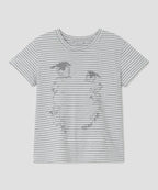 【typeservice】Cry Eyes Stripe Short Sleeve Top - grey