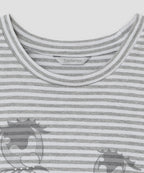 【typeservice】Cry Eyes Stripe Short Sleeve Top - grey