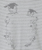 【typeservice】Cry Eyes Stripe Short Sleeve Top - grey