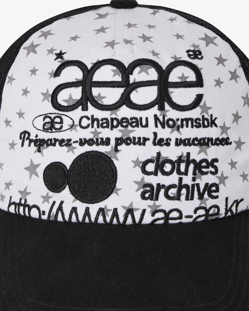 【aeae】WEB LOGO STAR MESH CAP [ BLACK / BLUE ]