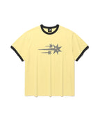 【niceghostclub】  check 3star basic ringer tee [ cream / yellow / charcoal / gray ]