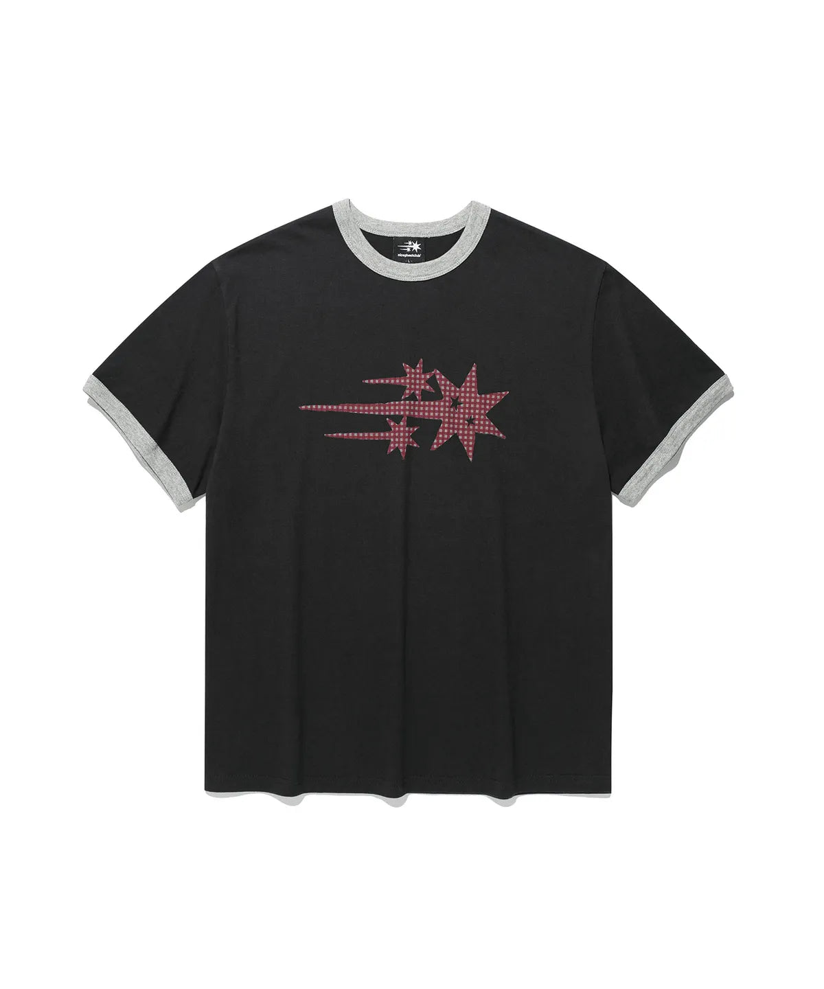 【niceghostclub】  check 3star basic ringer tee [ cream / yellow / charcoal / gray ]