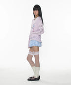 【CRANK】TATTOO LAYERED TOP [ ivory / blue / pink ]