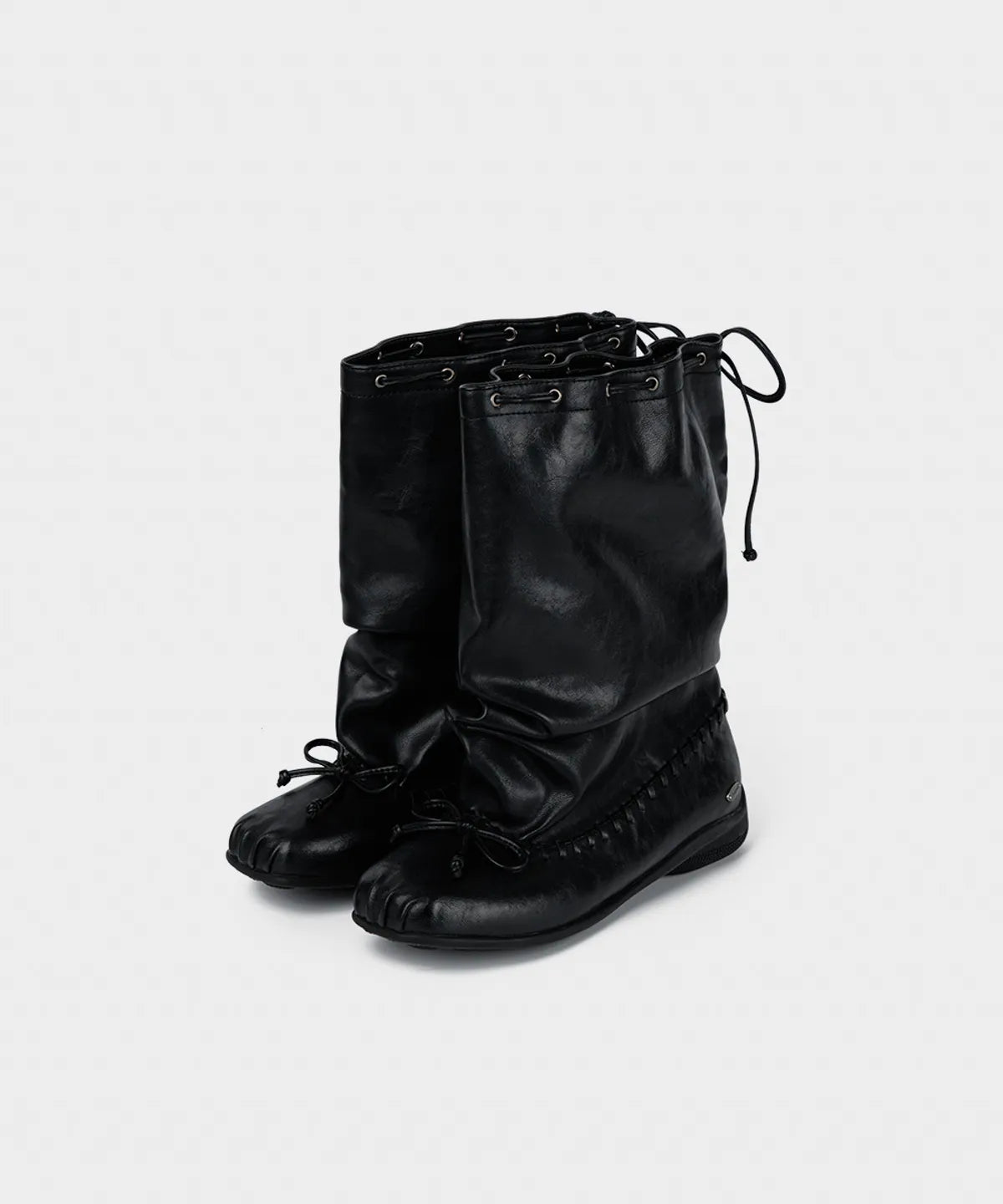 【KHIHO】RIVEL SLOUCHY MID BOOTS [ Black / Brown ]