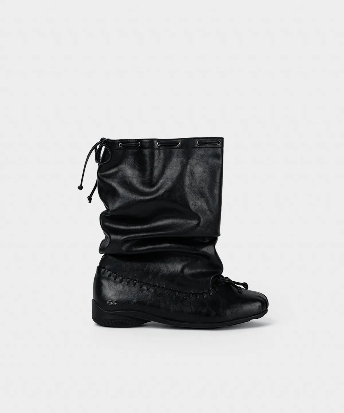 【KHIHO】RIVEL SLOUCHY MID BOOTS [ Black / Brown ]