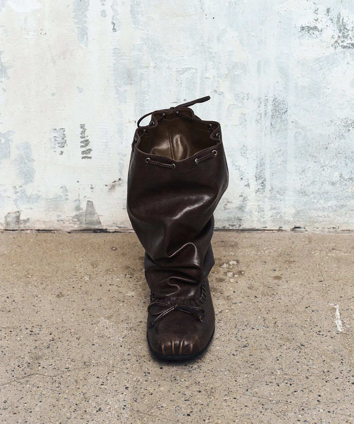 【KHIHO】RIVEL SLOUCHY MID BOOTS [ Black / Brown ]