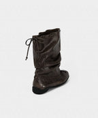 【KHIHO】RIVEL SLOUCHY MID BOOTS [ Black / Brown ]