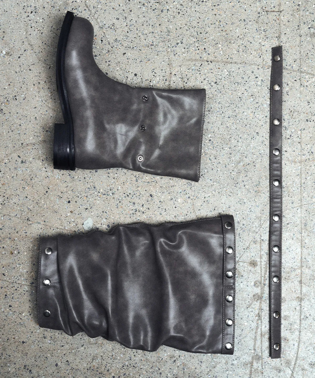 【KHIHO】NODE STUD BOOTS [ Black / Grey ]