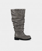 【KHIHO】NODE STUD BOOTS [ Black / Grey ]