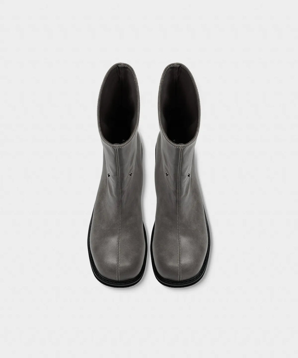 【KHIHO】NODE STUD BOOTS [ Black / Grey ]