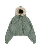 【Fancy Club】EYELET FUR MA-1 JACKET - 4 colors
