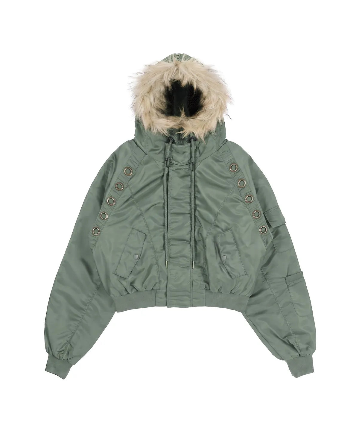 【Fancy Club】EYELET FUR MA-1 JACKET - 4 colors