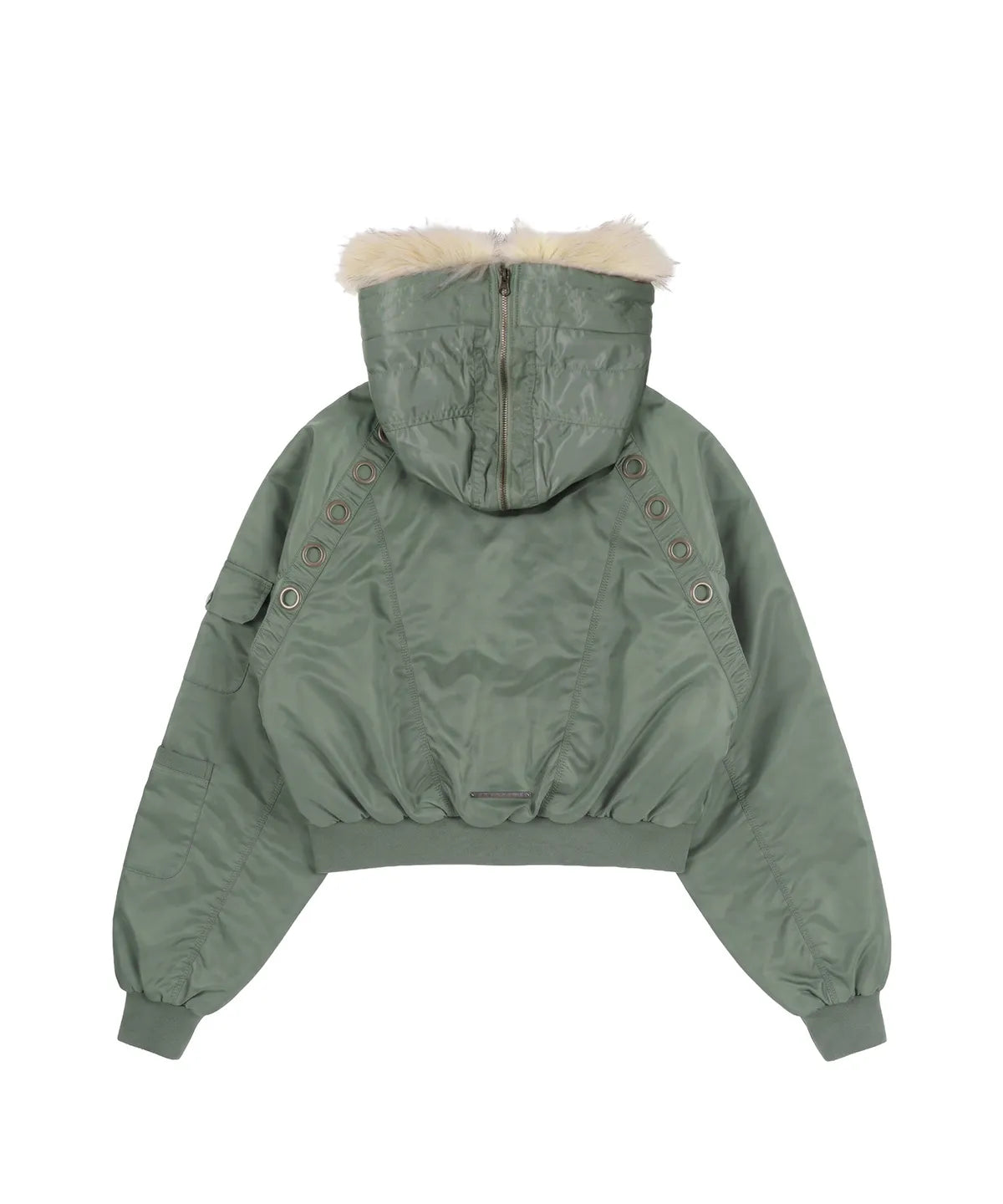 【Fancy Club】EYELET FUR MA-1 JACKET - 4 colors