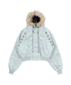 【Fancy Club】EYELET FUR MA-1 JACKET - 4 colors