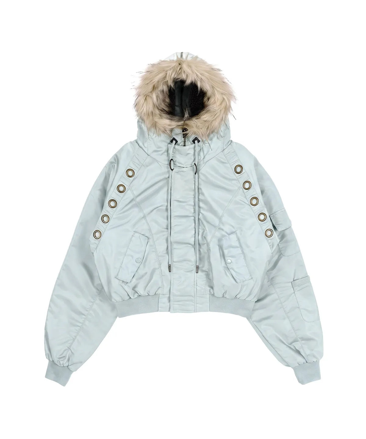 【Fancy Club】EYELET FUR MA-1 JACKET - 4 colors