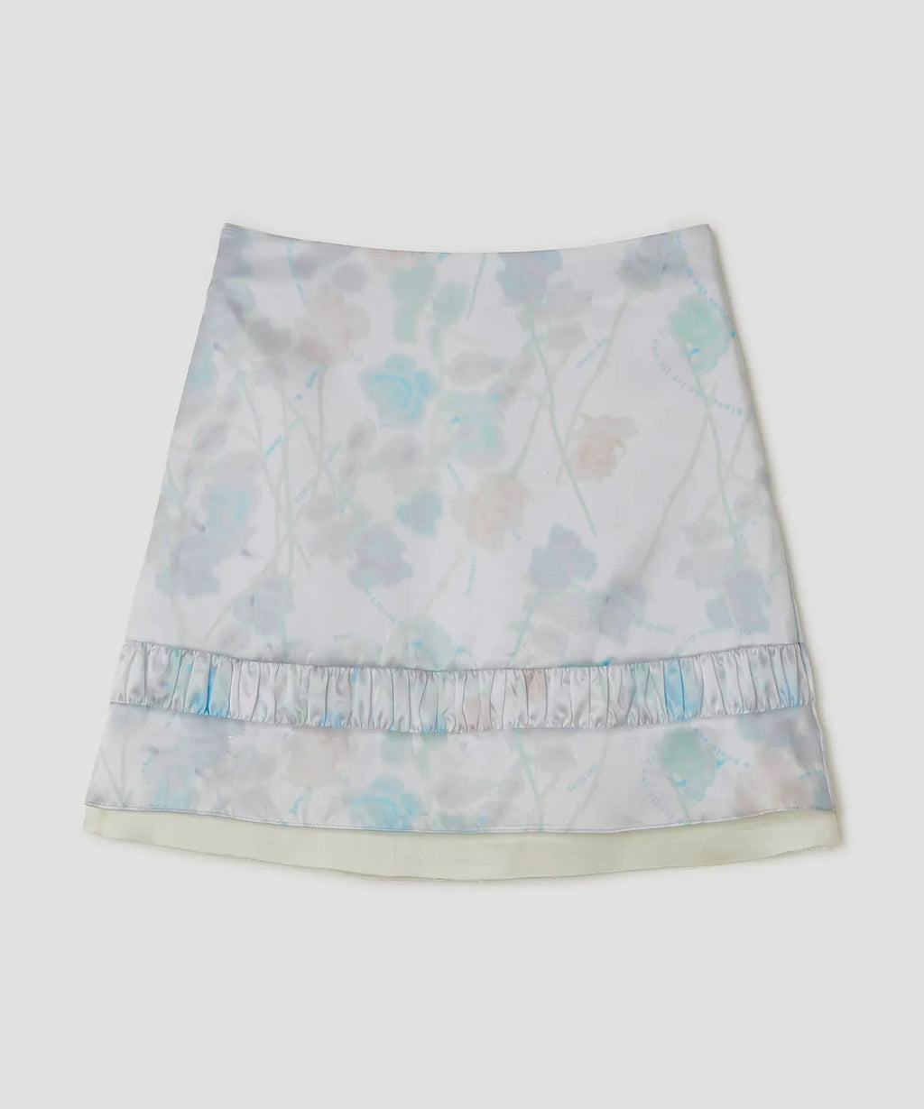 【typeservice】Hazy Petal Shirred Skirt [ White ]