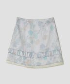 【typeservice】Hazy Petal Shirred Skirt [ White ]