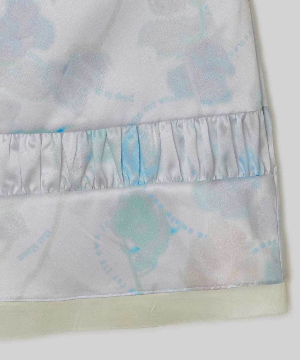 【typeservice】Hazy Petal Shirred Skirt [ White ]